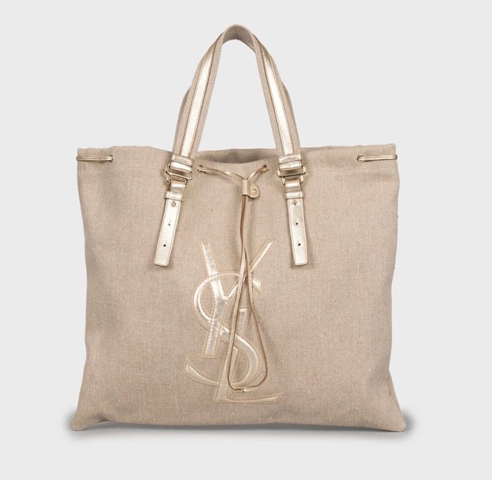 Saint Laurent Vintage Shopper Signature Logo Bag